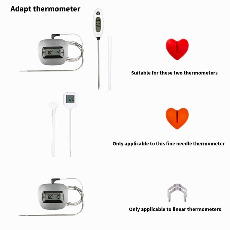 Efficient Stainless Steel and Silicone Thermometers Clips for Accurate Temperature Measurement in Cooking and Grilling