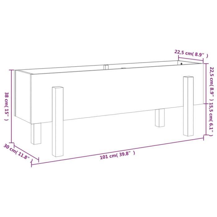 VidaXL Lit surélevé de jardin 101x30x38 cm bois de pin massif 825184