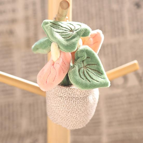 Mini Plant Doll Pendant Key Chain Small Potted Anthurium Plush Hanging Charm for Keys Backpacks