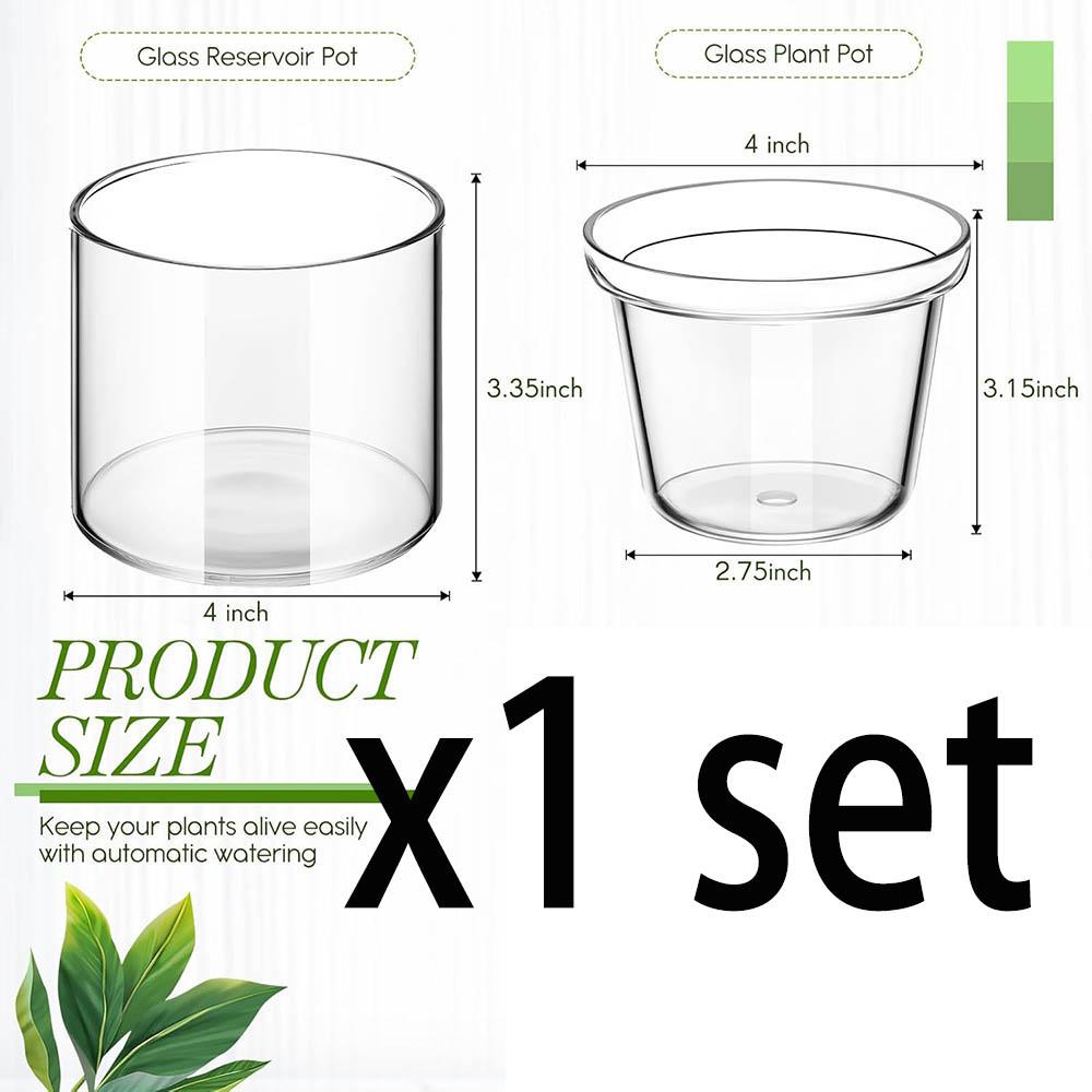 

4 Inch Self Watering Pot,African Violet Pot,Bottom Watering Glass Planter for Indoor Plants and Progagation