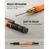 Nicpro 3 PCS 1.3 mm Orange Mechanical Pencils Set with 66 Lead Refill, 3 Eraser - Weatherproof Metal Barrel, Heavy Duty Carpenter Pencil MP2000 for