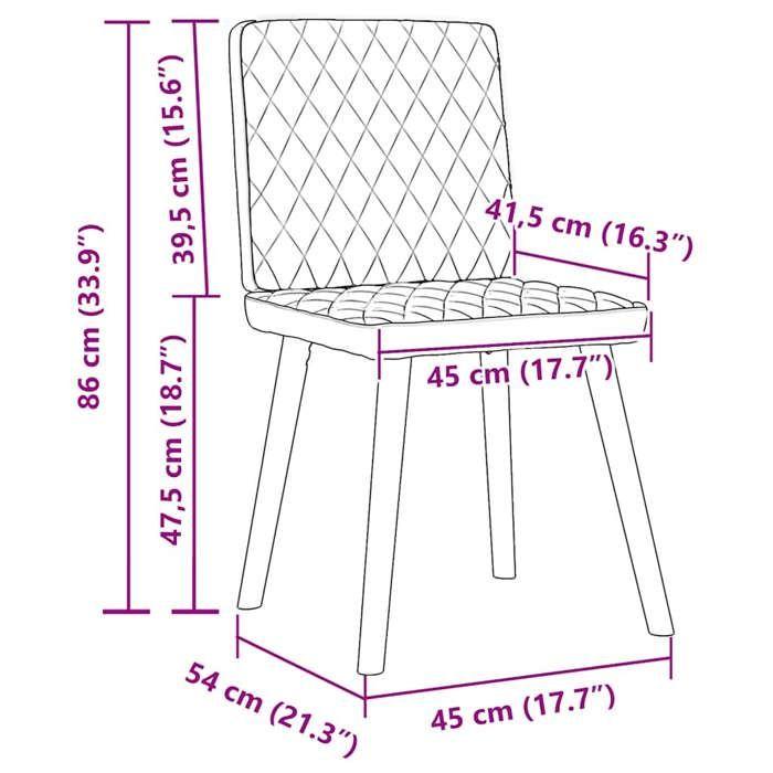 VidaXL Chaises à manger lot de 2 marron foncé tissu, chaise, chaise de salon, chaise d'accent, chaise de cuisine, siège de 4101125