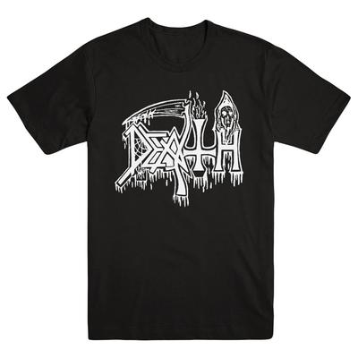 White On Black Classic Logo DEATH Band TShirt Cotton Graphic Tee Unisex Unisex Summer Streetwear