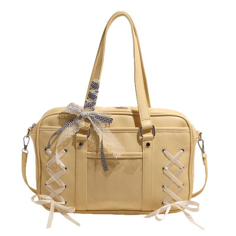 Trend Japanese College Style Jk Uniform Bag Large Capacity Class Commute Shoulder Armpit Bag Casual Portable Tote Bag