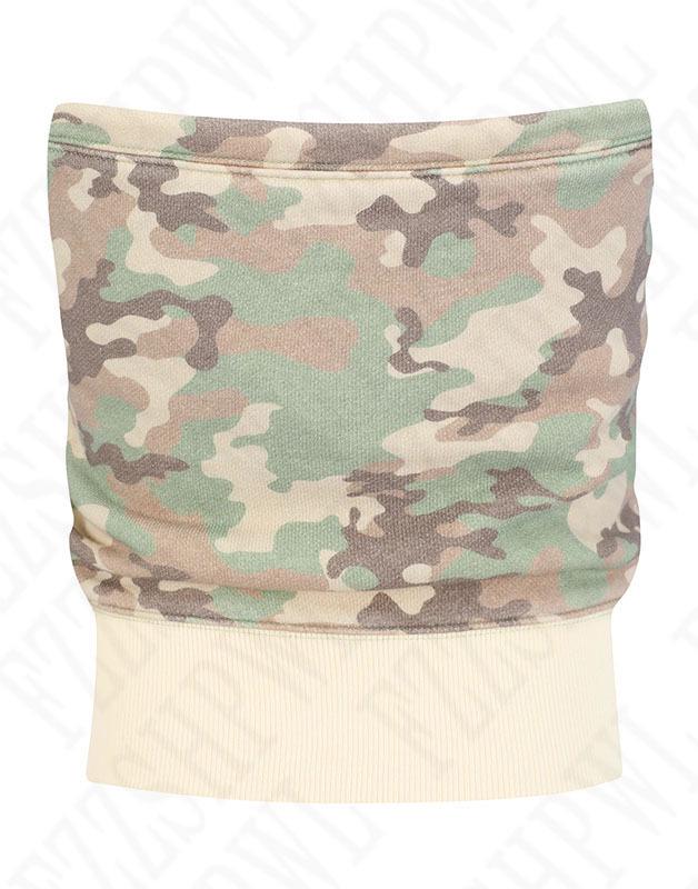 Y2K American Retro Camouflage Bandeau & Shorts Set