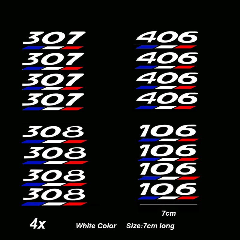 4Pcs Car Body Sticker For Peugeot 3008 5008 2008 106 107 108 205 206 207 208 RCZ 306 307 308 508 406 407 408 4007