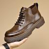 Men's Shoes Martin Boots High-top British Style Old Leather Boots Men's Retro Versatile Trend Tooling Men's Casual Shoes