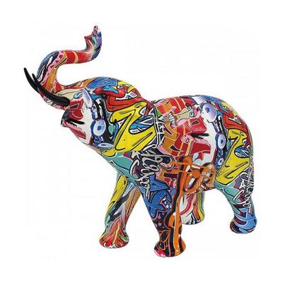 [A0496] - Vícebarevná figurka z pryskyřice 'Elephant Graffiti' - 32x21x13 cm