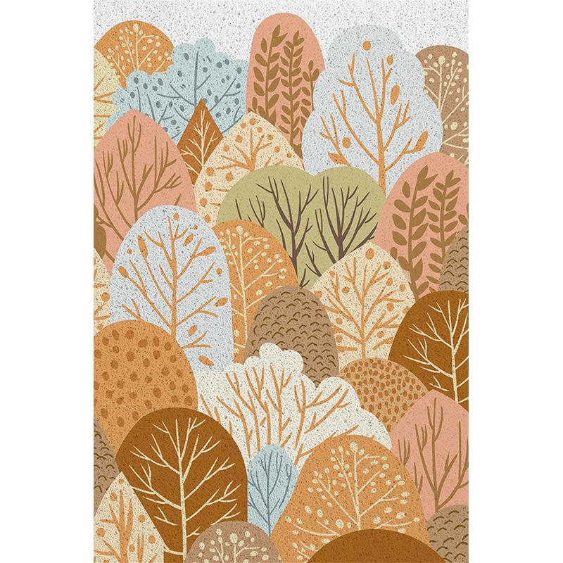 Forest Welcome Mat Entrance Carpet Indoor Outdoor Doormat Low Profile Door Rug Washable Non Slip Rubber Back Low Profile Mat