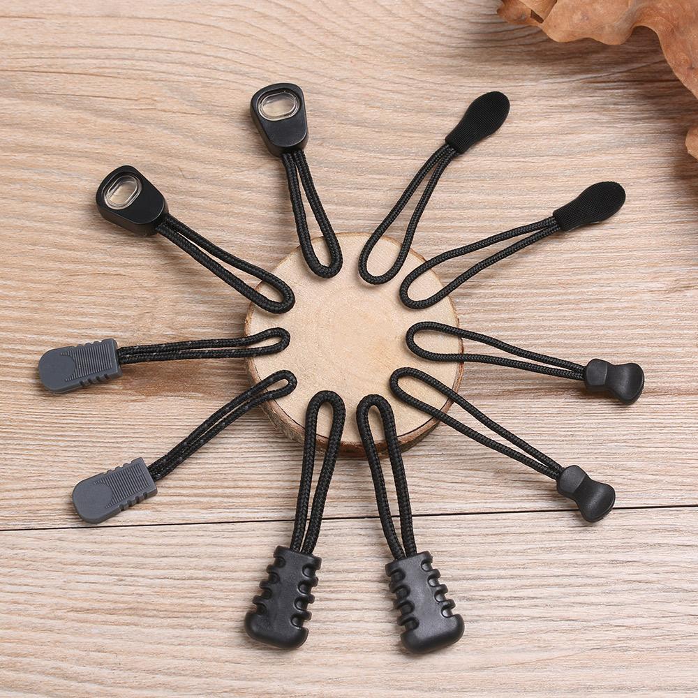 5Pcs Zipper Pull Puller End Fit Rope Tag Fixer Zip Cord Tab Replacement Clip Broken Buckle Bag Suitcase Tent Backpack Accessory