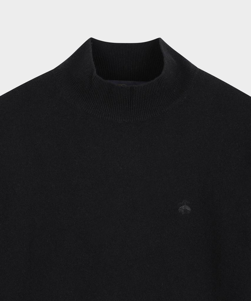BROOKS BROTHERS Wool Cashmere Solid Half-Neck Sweater (Black) (Bbwumbg406)
