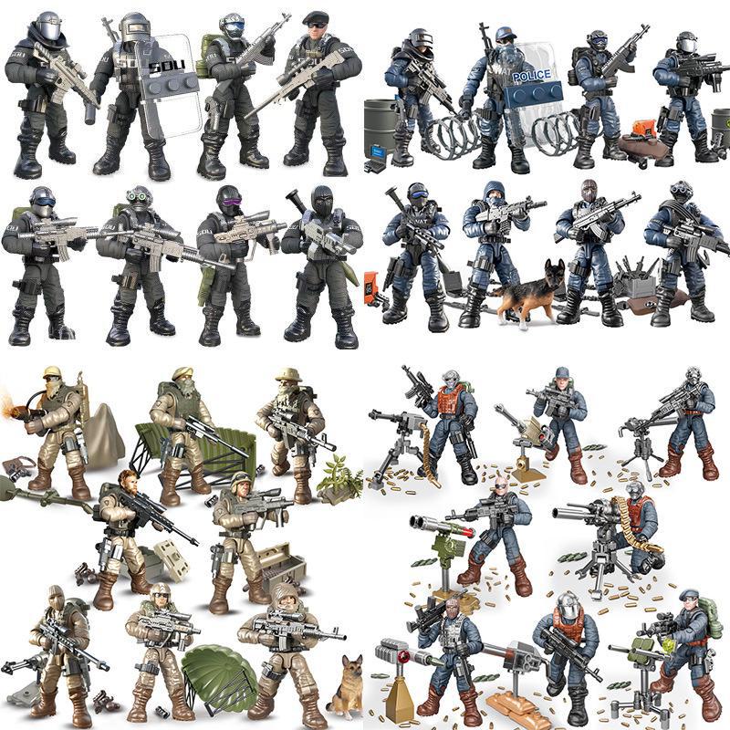 "Xiangjun Joint Movable Military Minifigure Model - Assembled Toy Soldier with Weapons"
