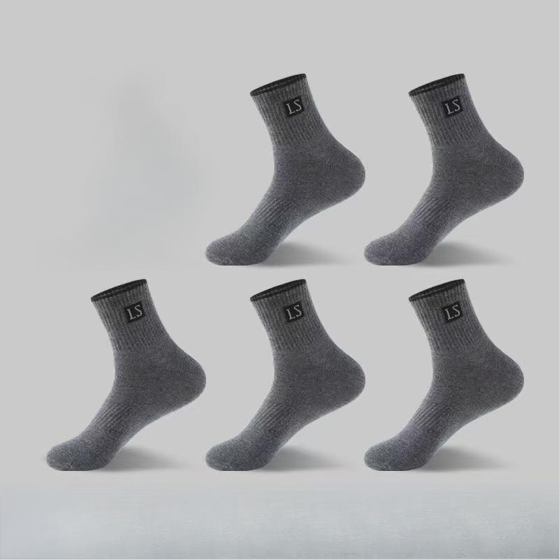 Herren Mid-Tube Socken - 10 Paar, Bequemes Material mit Buchstabenlogo für Sport und Freizeit, Erhältlich in mehreren Farben