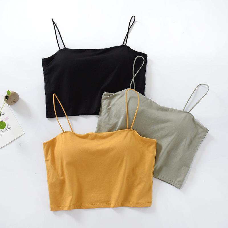 White Summer Women's Camisole with Built-in Bra and Beautiful Back Design
