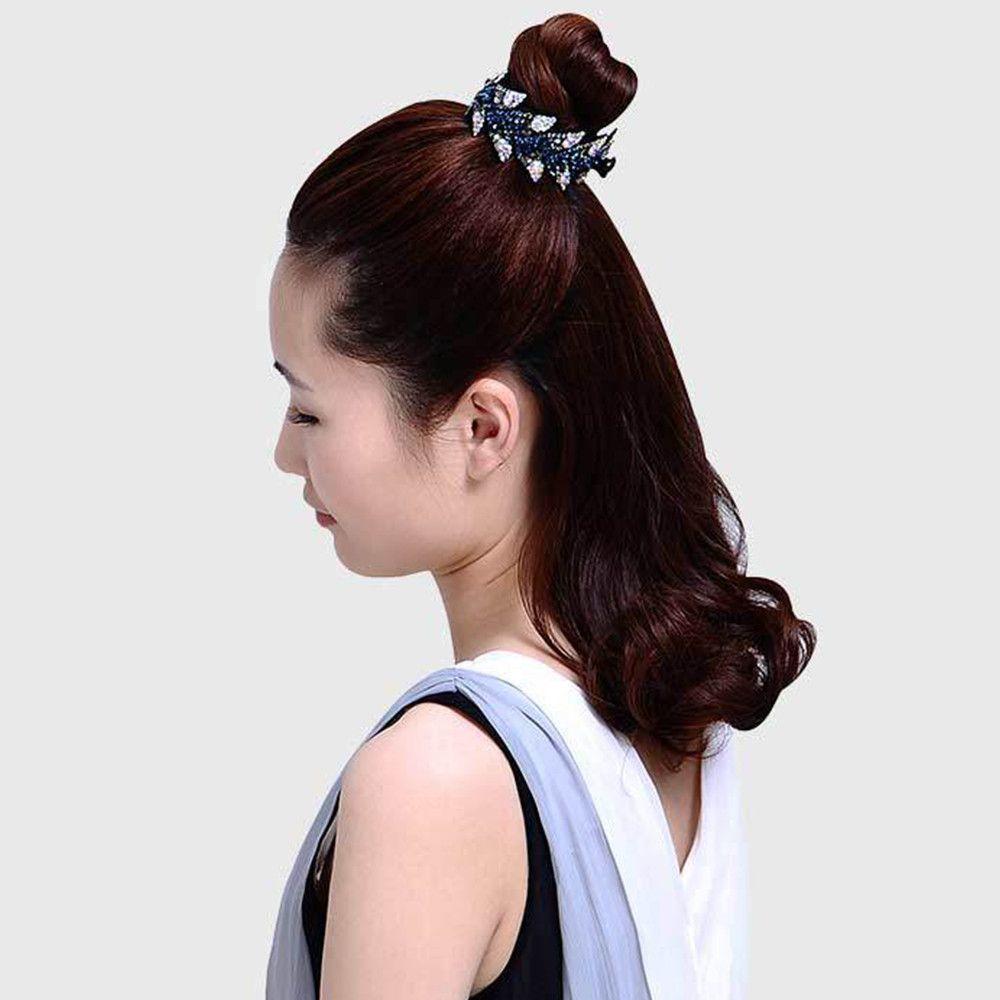Expanding Hairpin Flowers Hair Clips Bird Nest Twist Clip Crystal Hair Claw Rhinestone Hairpins
