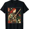 Gothic Samurai Art Woman With Katana Sword T-Shirt(4)