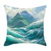 Comfortable Cyan Mountain Series Cushion for Car, Home, Bedroom, and Bedside