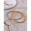Yhpup 57mm Waterproof Stainless Steel Cast Bead Bracelet Bangle Statement Metal Texture Wrist Jewelry Women's Accessories New