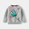Autumn and Winter New Children's Clothing Boys Double-layer Cotton Thread Pullover Sweater Children's Ignition Dinosaur Jacquard Knitted Thread