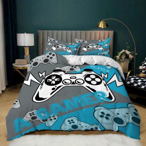 Conjunto de capa de edredom/colcha com estampa de gamepad para jogos, solteiro, casal, queen, king size