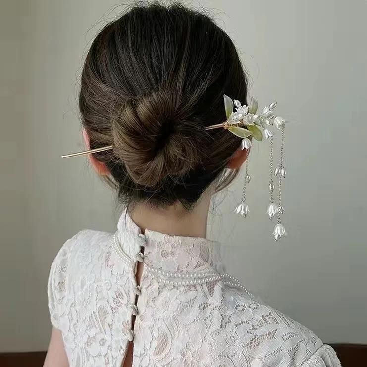 Women's Hair Needle Romantic Chinese Style Hair Accessory Alloy Jewelry Suitable for Daily Wear Gifts Girls Fashion Hairpin