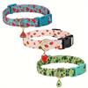 1pcs Fruit Print Polyester Dog Collar Set with Adjustable Buckles and Zinc Alloy Rings Stylish and Durable, Machine Washable