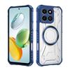 KEYSION Transparent Magnetic Case for HONOR X7c X8c X6b Silicone+PC Heavy Duty Shockproof Phone Cover for Huawei Honor 200 Smart