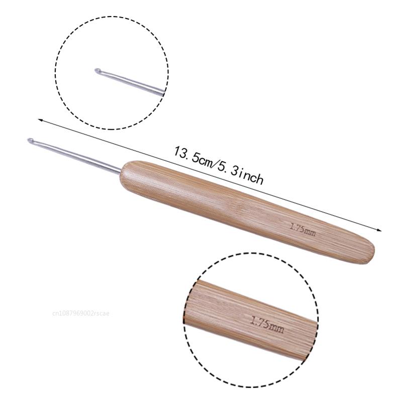 10pcs/bag Bamboo Handle Craft Needle Home Use Crochet Hooks Set Portable Sweater Knitting Multi Size Ergonomic DIY Sewing Tools