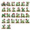 Unique Festive Gift for Family Personalized 26 Alphabet Christmas Ornament with Santa Hat Elf Design, Acrylic Customized Wrapping Tag Hanging