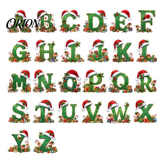 Unique Festive Gift for Family Personalized 26 Alphabet Christmas Ornament with Santa Hat Elf Design, Acrylic Customized Wrapping Tag Hanging