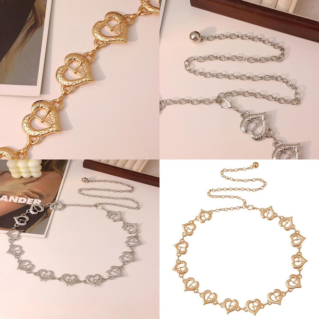 Love Heart Metal Waist Chain With Elegant Hollow Buckle For Women Summer Fashion Accessory