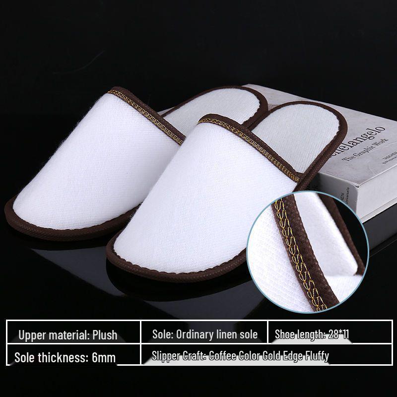 Customizable Gold-Edge Disposable Slippers for Hotels & Travel