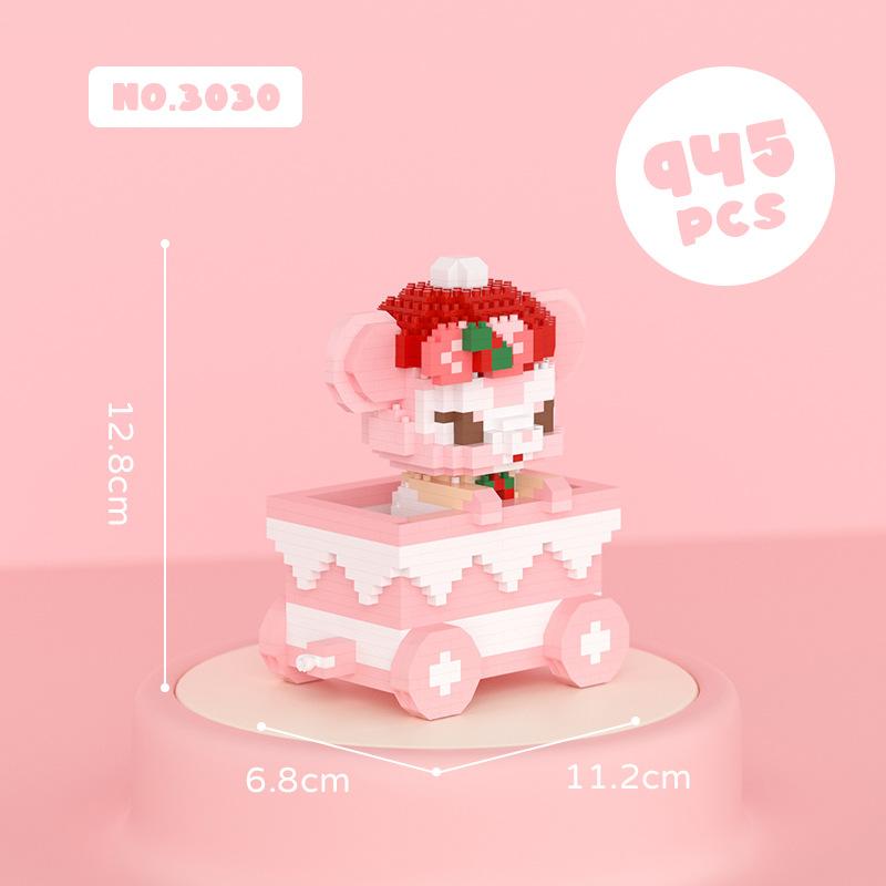 Kawaii Train Disney LinaBell Gelatoni Micro Building Blocks Funny Duffy ShellieMay Mini Diamond Brick Model Toys For Kids Gift