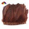Feather2 Meter/pack Goose Feather Fringe Trim On Satin Header 6"- 8" In /15-20 Cm Width