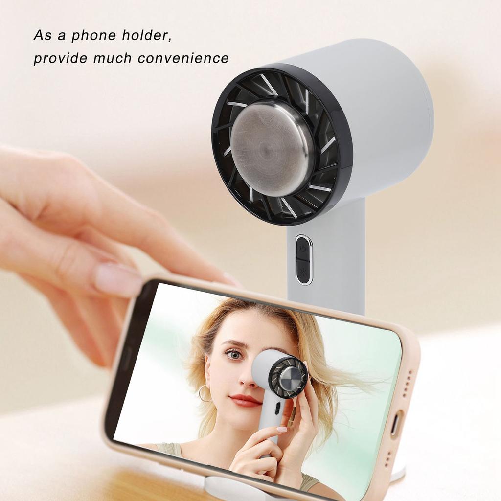 Handheld Fan 3 Speed Gears Cold Compress Quiet Phone Holder Cooling Fan with Base