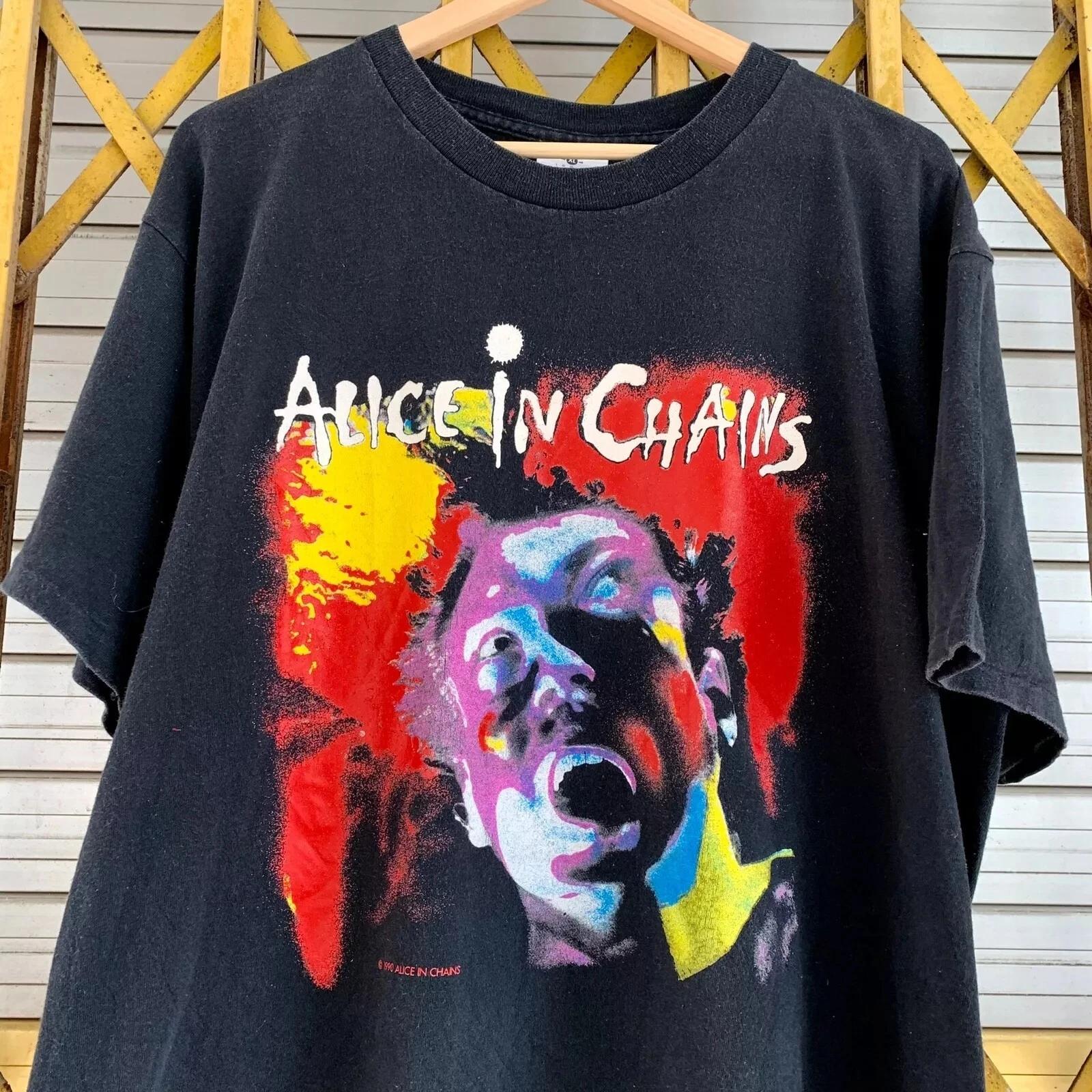 Alice In Chains Band Black Short Sleeve Unisex Tshirt Reprint S-5XL KH7009 S
