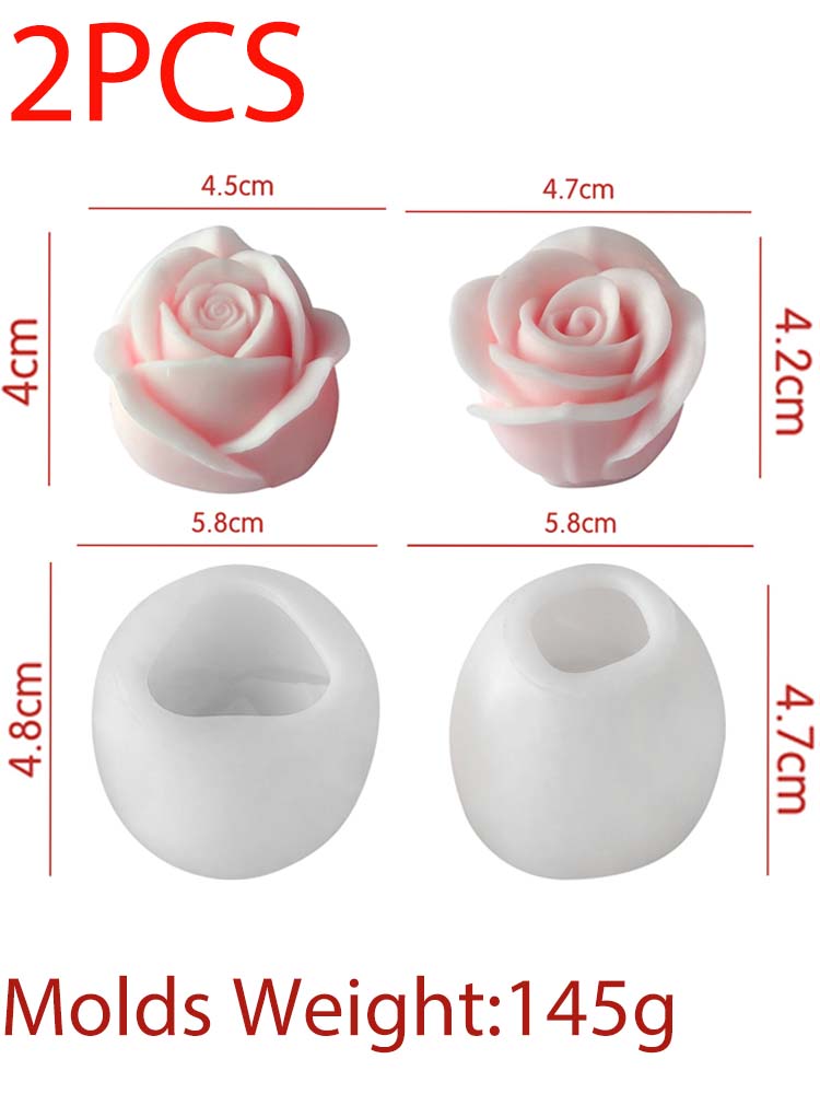 

3D Силиконовая форма для свечей в виде цветка розы, сделай сам, формы для литья мыла, гипса, смолы, для выпечки шоколадного торта, для изготовления, Валентинов день, поделки, подарки ярко-розовый