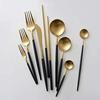 Cutlery Set Stylish Gold Nordic Camping Cutipol Style Basic 5 Pieces 2 Sets Spoon Fork Knife Teaspoon Cake Chopsticks Stainless Steel Glossy Finish