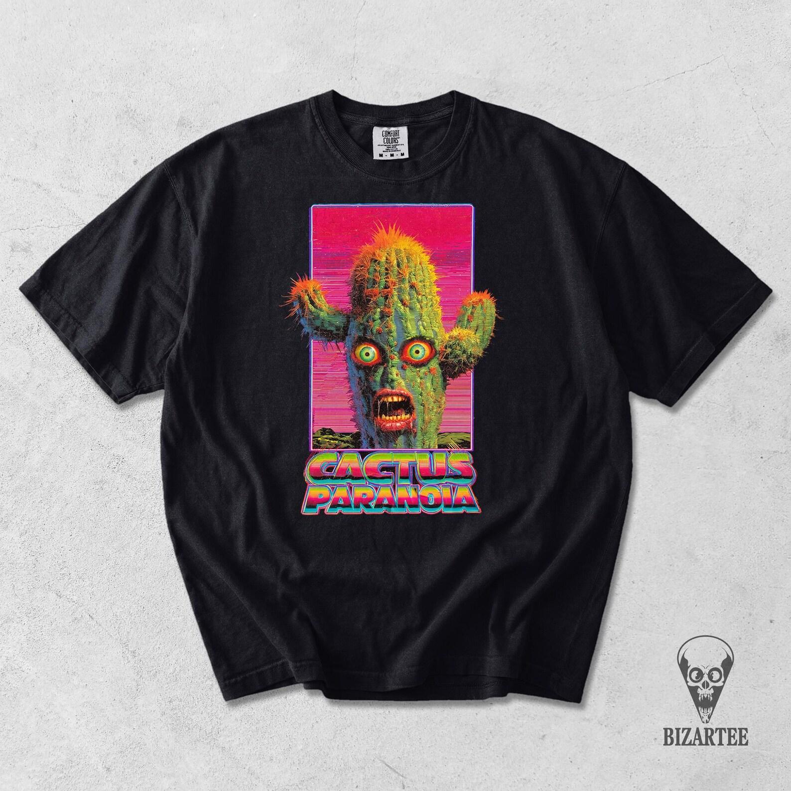 Absurd Psychedelic Western Horror Shirt, Weirdcore Cactus Paranoia 3XL