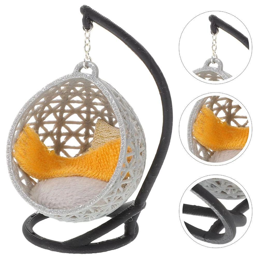 Garden Furniture Miniature Swing Ornament 1:12 Scale Doll Tiny Swing Model For Children