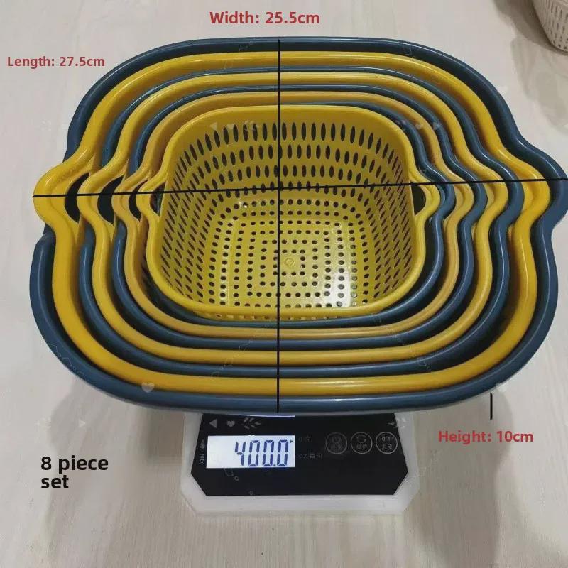 

Двухслойная дренажная корзина: Многофункциональный набор тарелок для овощей и фруктов (6 или 8 штук) для кухни и гостиной