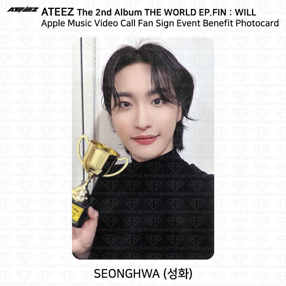 ATEEZ THE WORLD EP.FIN WILL Tarjeta fotográfica benéfica del evento de videollamada musical de Apple