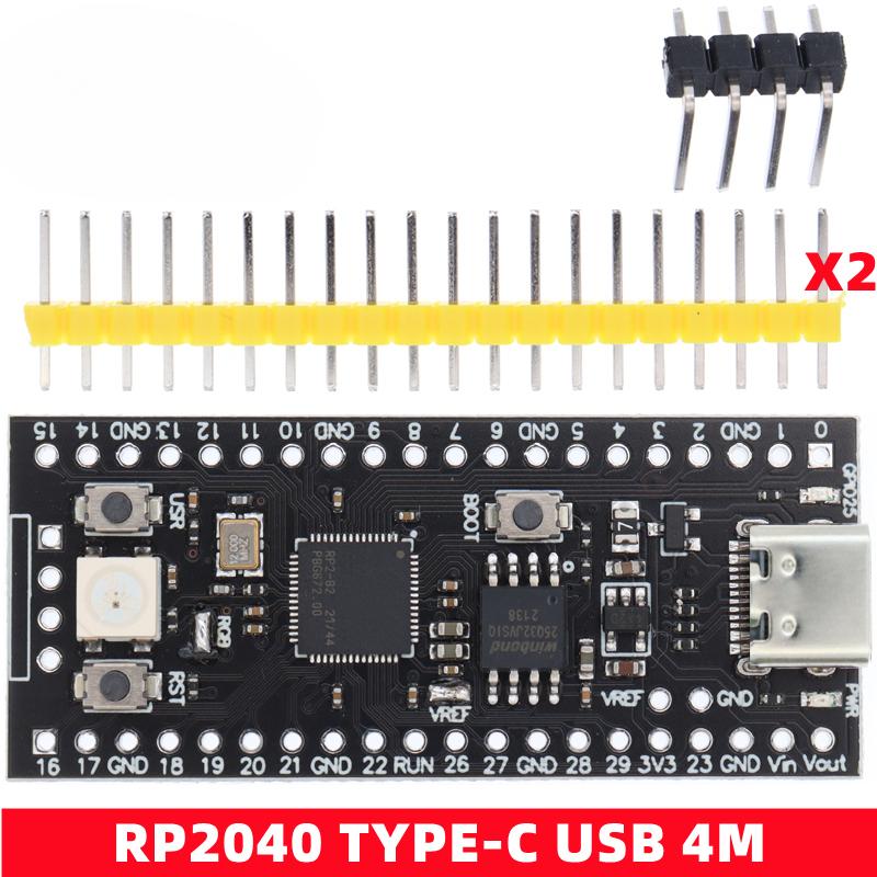 

1 ШТ Офіційна плата Raspberry Pi Pico RP2040 Двоядерний процесор 264 КБ ARM з низьким енергоспоживанням Високопродуктивний процесор Cortex-M0+ RP2040 TYPE-C 4MB