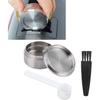 Reusable Coffee Capsules, Stainless Steel Delta Q Espresso Pods Foil Lids For Delta Q Coffee Pods Coffee Pod With Spoon Brush Fit For Q Ndiq7323