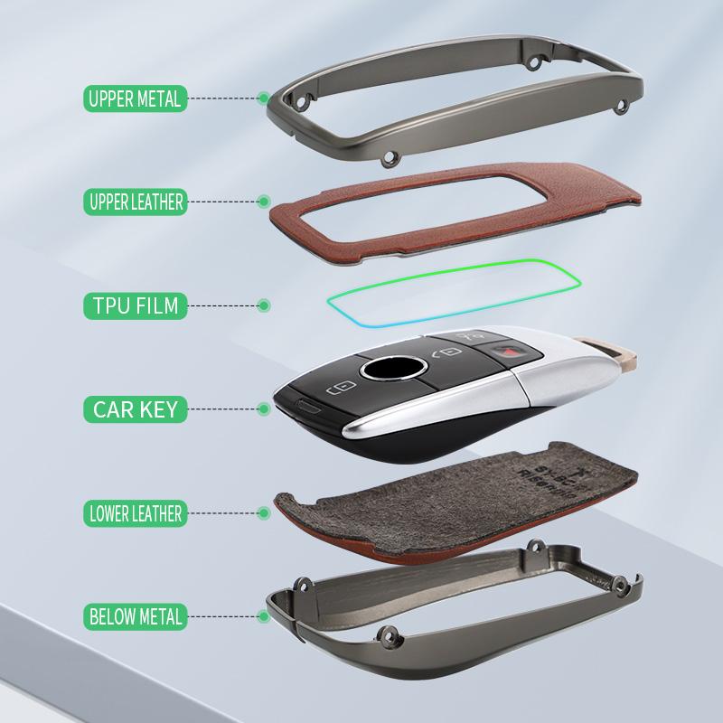 Car Key Case Cover for Mercedes Benz A C E S G Class GLC CLE CLA W177 W205 W213 W222 X167 AMG Protector Keychain Accessories