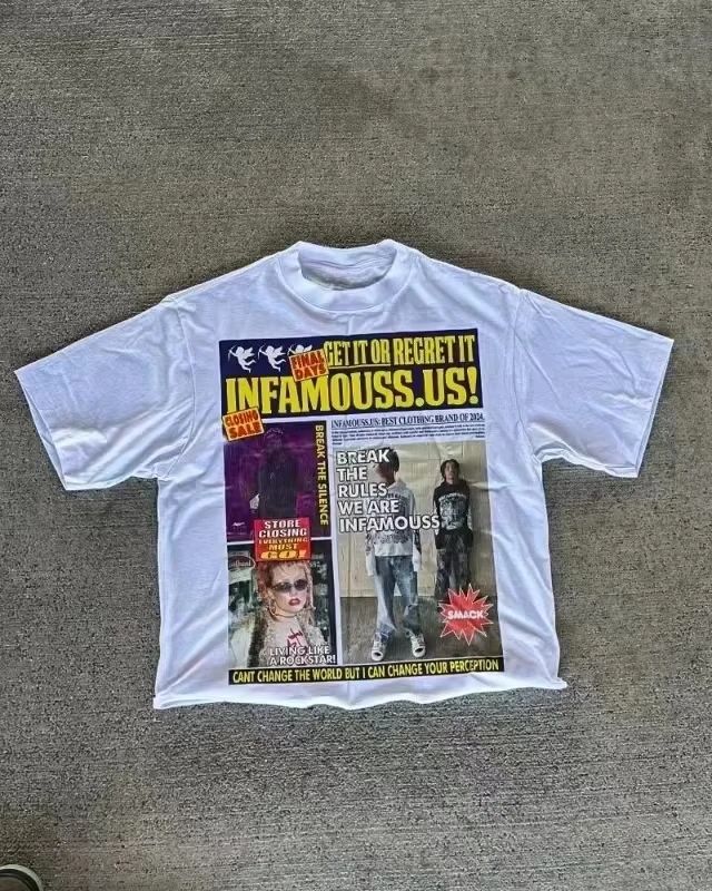Y2k Top American Alphabet Printed Graphic T-shirt Oversized T-shirt Harajuku Goth Street Retro Hip Hop Men  Women T-shirt