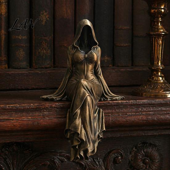 3D Printed Gothic Sculpture Reaper Goddess Figurine Ornaments, Dark Style Sculpture, Abstract Art Faceless Statue for Desktop Bookshelf Decor Durable