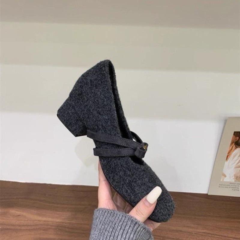 New Style Winter and Autumn High-heeled Vintage Cotton Shoes for Women