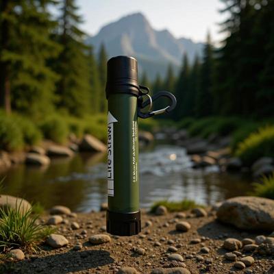 Portable Single-Person Outdoor Water Filter Straw for Direct Drinking and Field Emergencies