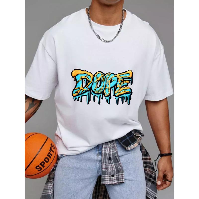 White T-Shirt with Dope Graffiti Print for Casual Wear